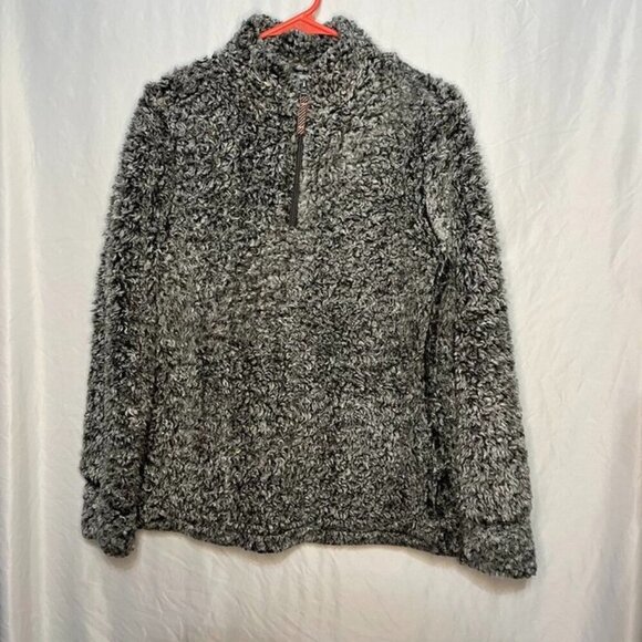 Weatherproof Vintage Women’s Gray Sherpa Fleece Quarter-Zip Pullover Jacket (M) - Picture 5 of 9